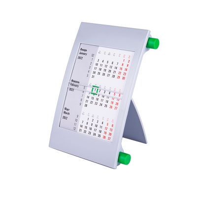 Календарь настольный, календарная сетка на 2023 - 2024 г., зеленый, серый-1