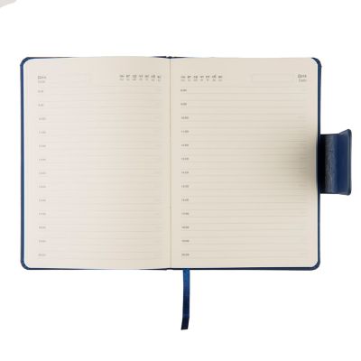 Ежедневник недатированный Stevie, А5,  синий, кремовый блок, без обреза-2