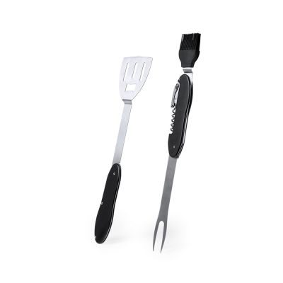 Мультиинструмент для барбекю, пластик, сталь, силикон, 8,8 x 27 x 2,2 cm, черный-1