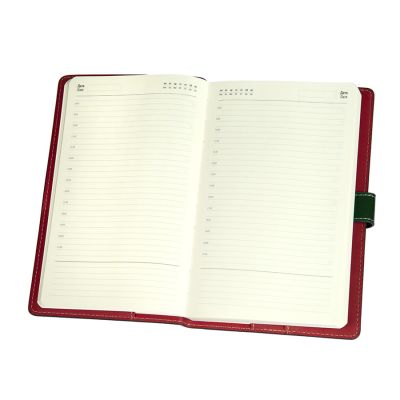Ежедневник-портфолио недатированный Holder, А5, зеленый/красный, кремовый блок, без обреза, зеленый, красный-2