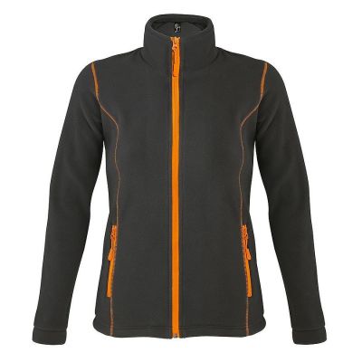 Толстовка женская флисовая NOVA WOMEN 200, темно-серый, оранжевый-0