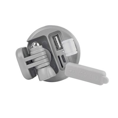 Bluetooth колонка TURBO TUBE с зарядным устройством (2000mAh) и моноподом, белый, серый-4