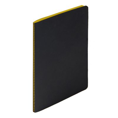 Тетрадь SLIMMY, 140 х 210 мм,  черный с желтым, бежевый блок, в клетку, черный, желтый-1