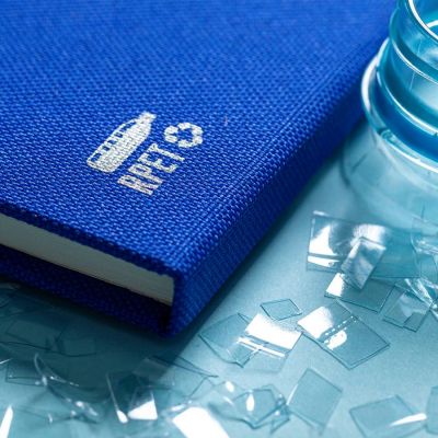 Блокнот MEIVAX, рециклированный полиэстер, синий-2