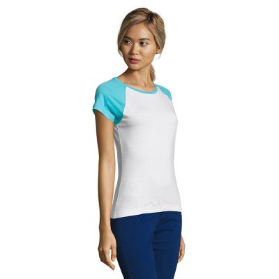 Футболка женская MILKY 150, бирюзовый, белый-5