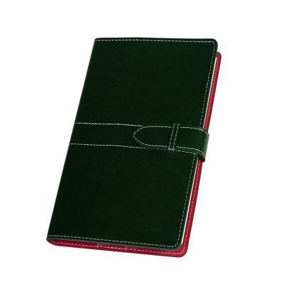 Ежедневник-портфолио недатированный Holder, А5, зеленый/красный, кремовый блок, без обреза, зеленый, красный-1