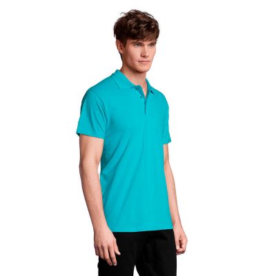 Рубашка поло мужская SPRING II 210, бирюзовый-5