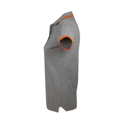 Поло женское PASADENA WOMEN 200, серый, оранжевый-2