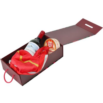 Упаковка подарочная, коробка 'Калинка', складная, бордовый-1