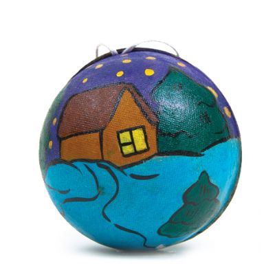 Набор для раскраски 'ШАР', шар, кисть, краски 6 шт., некрашеный картон-2