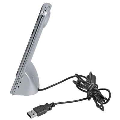 Веб-камера USB настольная с часами, будильником и термометром, серебристый, черный-1