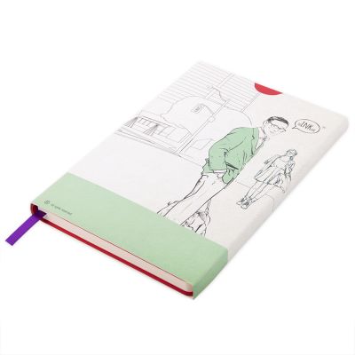 Бизнес-блокнот 'Funky', 130*210 мм,  красный, зеленый форзац, мягкая обложка, блок-линейка-7