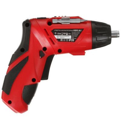 Отвертка аккумуляторная HIPER HSD3,6Li, в блистере, Li-ion батарея 1.3 Ач, 5Нм, красный-2