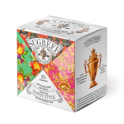 Чай чёрный СУГРЕВЪ «По‑цыгански», белый, розовый-2