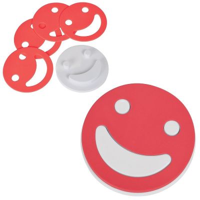 Набор подставок под кружку 'Улыбнись!' (4шт.), ярко-красный-0