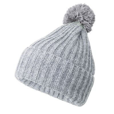 Шапка и шарф GoSnow с ярким помпоном и кисточками, серый меланж-2