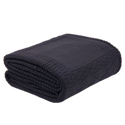 Плед LYKKE MINI, черный, шерсть 30%, акрил 70%, 120*170 см-0