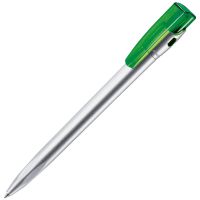 Ручка шариковая KIKI SAT, светло-зеленый, серебристый