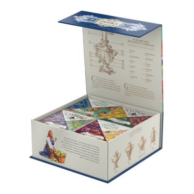 Набор подарочный  гастрономический чай с белевской пастилой, синий-2