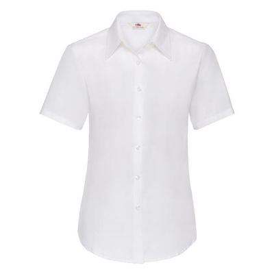Рубашка женская SHORT SLEEVE OXFORD SHIRT LADY-FIT 130, белый-0
