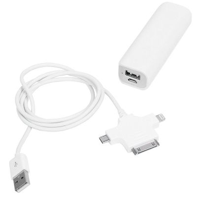 Универсальное зарядное устройство 'Powermate' (2200 mAh), белый, серый-1