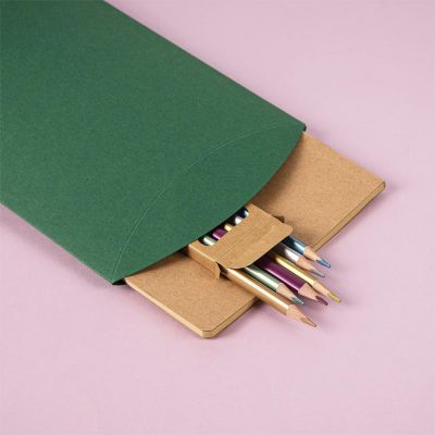 Набор подарочный PAINTER: скетчбук-блокнот, набор цветных карандашей, коробка; зеленый-4