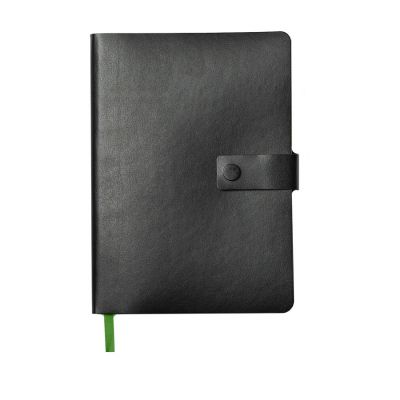 Ежедневник недатированный Stellar, А5, черный, кремовый блок  в линейку, с зеленым обрезом, черный, зеленый-1