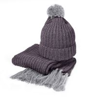 Вязаный комплект GoSnow с фурнитурой, серый меланж