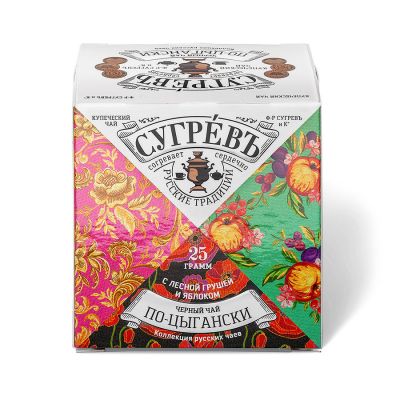 Чай чёрный СУГРЕВЪ «По‑цыгански», белый, розовый-1