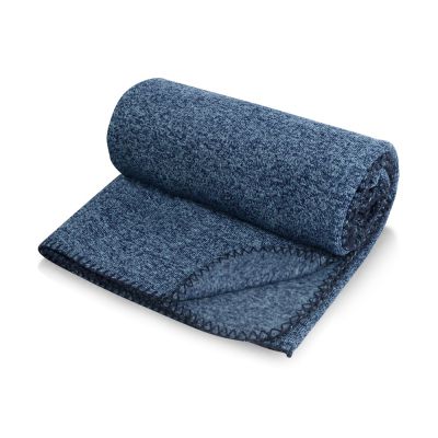 Плед вязаный Blend в чехле, синий-1