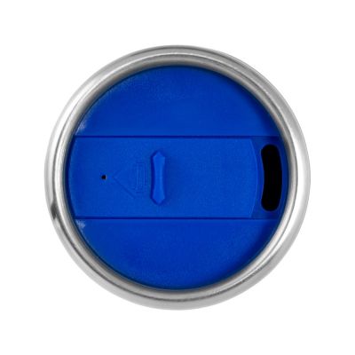 Термостакан Bezel, серебристый/синий-3