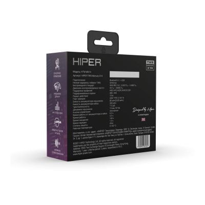 Беспроводные наушники HIPER TWS Mercury X14 (HTW-MX14) Bluetooth 5.1 гарнитура, Черный-8