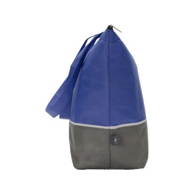 Сумка-холодильник Reviver с длинными ручками из нетканого переработанного материала RPET, синий/серый-3