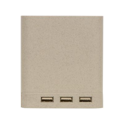 Настольный органайзер Cubic из пшеничного волокна с функцией беспроводной зарядки и выходами USB-6