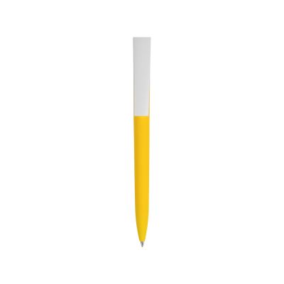 Ручка пластиковая soft-touch шариковая Zorro, желтый/белый-1