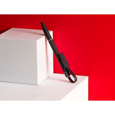 Ручка шариковая с кабелем USB, черный-6