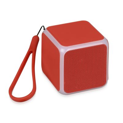 Портативная колонка Cube с подсветкой, красный-0