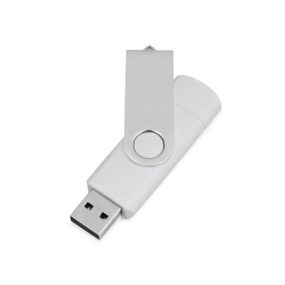 USB/micro USB-флешка 2.0 на 16 Гб Квебек OTG, белый-1