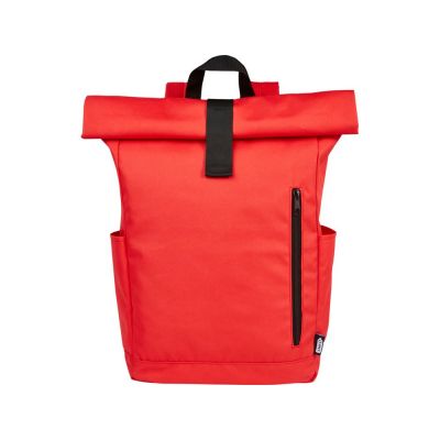 Рюкзак Byron 15,6 объемом 18 л со скручиваемым верхом, изготовленный из переработанного ПЭТ по стандарту GRS, красный-1