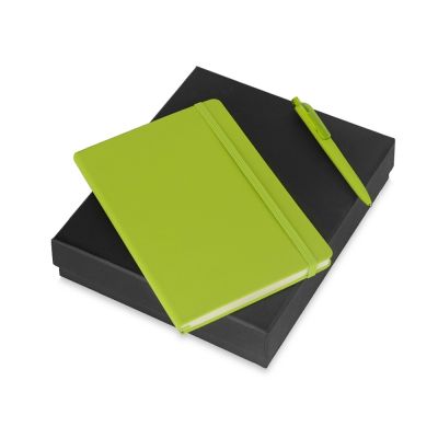 Подарочный набор Vision Pro soft-touch с ручкой и блокнотом А5, зеленый-0
