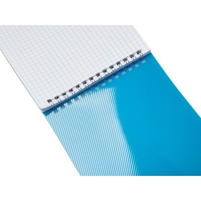 Блокнот на пружине в пластиковой обложке А5, синий-4