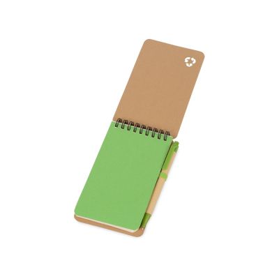 Набор канцелярский с блокнотом и ручкой Masai, 70 л. нелинованных, зеленое яблоко-1