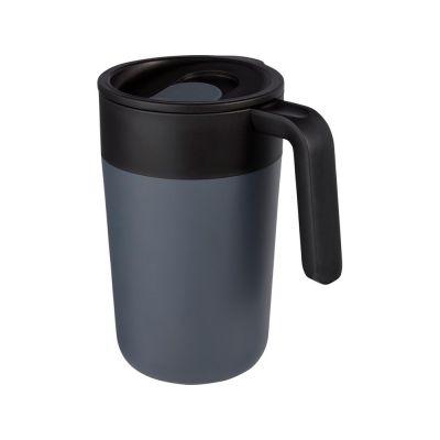 Кружка Nordia объемом 400 мл из переработанных материалов с двойными стенками, серый-0