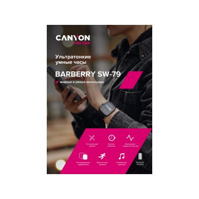 Умные часы CANYON Barberry SW-79, IP 67, BT 5.1, сенсорный дисплей 1.7, морская волна-6