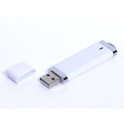 USB-флешка промо на 64 Гб прямоугольной классической формы, белый-0
