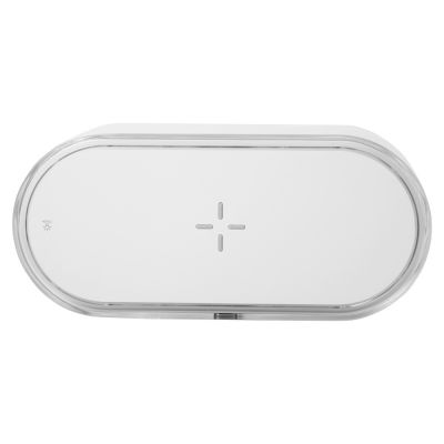 Ночник с беспроводной зарядкой и RGB подсветкой Miracle, 15 Вт, белый-2