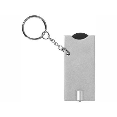 Брелок-держатель для монет Allegro с фонариком, черный/серебристый-1