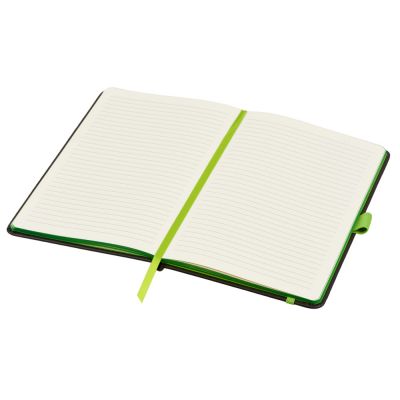 Блокнот ColorNote Black, твердая обложка A5, 80 листов, черный с зеленым яблоком-1