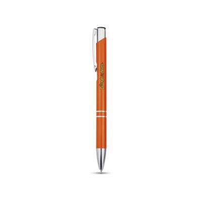 Алюминиевая шариковая кнопочная ручка Moneta, синие чернила, оранжевый-2