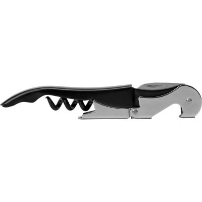 Штопор-открывалка Wine c пластиковой ручкой, серебристый-3